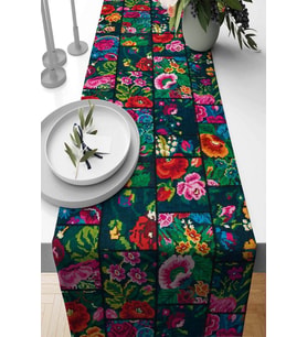 Çok Renkli Patchwork Premium Masa Örtüsü Runner RNR102