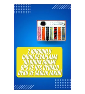 Mey İthalat® Akıllı Saat Çağrı Cevaplayabilen Unısex 7 Kordonlu Müzik Dinleme