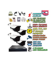 XMPro 4 KAMERALI İNSAN ARAÇ YÜZ ALGILAYAN 36 IR LEDLİ METAL KASA GÜVENLİK KAMERA SETİ