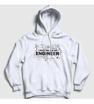 Presmono Unisex Beyaz Trust Me I'm An Engineer Hediye Mühendis Kapüşonlu Sweatshirt 540390tt (Beyaz)
