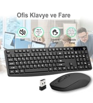 SC601 Kablosuz Klavye Mouse Set Siyah  USB Türkçe Q