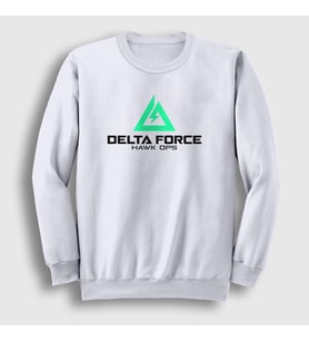 Presmono Unisex Beyaz Logo Oyun Delta Force Hawk Ops Sweatshirt 476471tt (Beyaz)