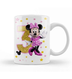 Mini Fare Minnie Mouse 3 Üç Yaş Hediyesi Kupa Bardak Porselen