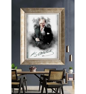 Gümüş Çerçeveli Atatürk Tablo za470