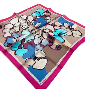 Armine Pembe Desenli Tivil İpek Eşarp 8914 - 57