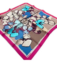 Armine Pembe Desenli Tivil İpek Eşarp 8914 - 57