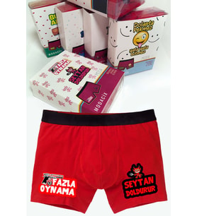 Fazla Oynama Şeytan Doldurur Boxer (Kırmızı)