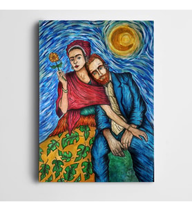 Frida Kahlo Van Gogh Kanvas Tablo