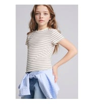 Defacto 26Y801002574 Gri Kız Çocuk T-Shirt B6692A8/GR449