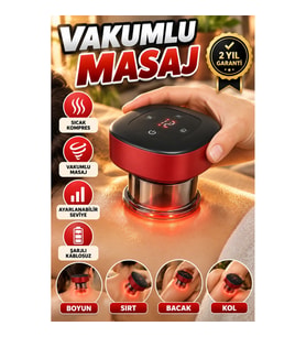 Şarjlı Elektrikli Kupa Terapisi Masaj Cihazı Boyun Sırt Bacak İçin Vakumlu Masaj Aleti