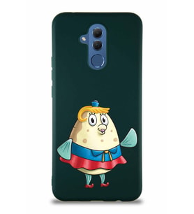 Huawei Mate 20 Lite Soft Premier Kapak Bayan Puff Tasarımlı Silikon Kılıf - Yeşil (Şeffaf)