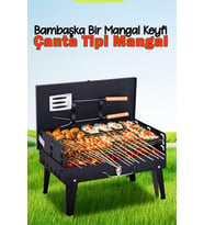 Portatif Katlanır Mangal Çanta Tipi Barbekü Kamp Piknik Balkon Bahçe Mangalı