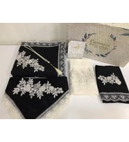 Lamazihome Siyah 6 Parça Seccade Seti Gelin Damat Bohça Takımı Seccade Takımı