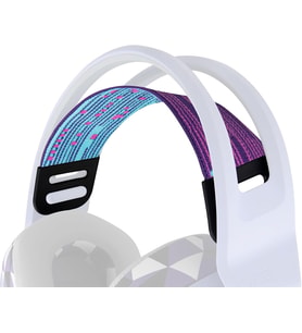 Logitech G733 / G535 / G335 ile Uyumlu Yedek Kafa Bandı - Yumuşak Esnek Kumaş, Uzun Ömürlü ve Ekstra Dayanıklı Yapı (Mor - Pembe Noktalı)