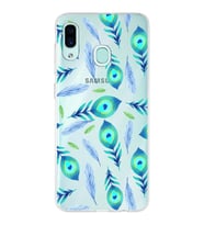PrintiFy Samsung Galaxy A30 ile Uyumlu 1mm Slim Fit Nazar Boncuğu 3 Baskılı Şeffaf  Kılıf