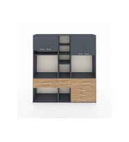 Hyperion Dolap 11 Raflı 6 Çekmeceli 4 Kapaklı 220x44x243 Antrasit-Antrasit/Çam