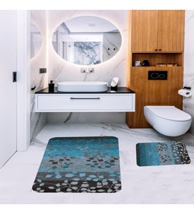 Banyo Halısı Ikili Klozet Takımı Kaymaz Tabanlı Banyo Paspas Takımı (Karışık)