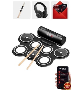 Midex DDX-70 Dijital Davul 7 Ped 2 Ayak Pedalı (Kulaklık Çubuklar Adaptör Full Set)