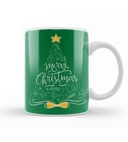 Merry Christmas Sketch Tree Kupa Bardak Porselen