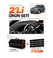 LAND ROVER FREELANDER (2006-2014) Uyumlu Torpido Örtüsü + Tay Tüyü Bagaj Çantası Seti - Siyah Kahverengi