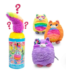 Misfittens Sürpriz Peluş S4 Sarı Kapak Gökkuşağı Renkli ve Sürpriz Paket pofuduk Kedi Serisi