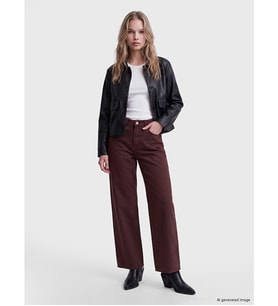 LCW Vision Bordo Yüksek Bel Straight Fit Kadın Jean Pantolon