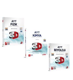 3D AYT Fizik Kimya ve Biyoloji Soru Bankası Seti 3 Kitap