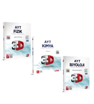 3D AYT Fizik Kimya ve Biyoloji Soru Bankası Seti 3 Kitap