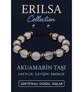 Sertifikalı Fasetli Hematit & Akuamarin Taşı Bileklik – Sakinlik, Güç ve Zihinsel Netlik (Çok Renkli)