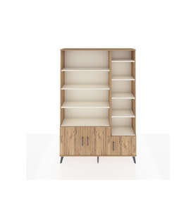 Arges Dolap 10 Raflı 3 Kapaklı 132x30x195 Çam-Çam/Aytaşı