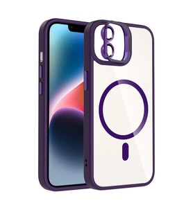 iPhone 11 Remim Lensli Magsafe Standlı Kapak - Derin Mor