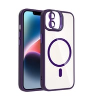 iPhone 11 Remim Lensli Magsafe Standlı Kapak - Derin Mor