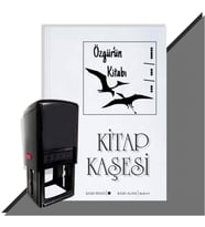 Kişiye Özel  Dinazor Silüeti 5 Tarihli Kitap Kaşesi (Siyah)