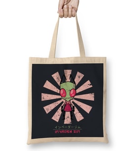Invader Zim Retro Japanese Bez Çanta Uzun Saplı