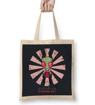 Invader Zim Retro Japanese Bez Çanta Uzun Saplı