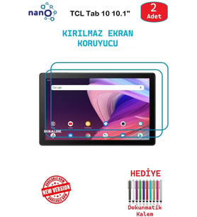 TCL Tab 10 10.1" İçin Nano Ekran Koruyucu 9h Esnek 2 ADET