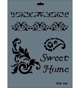 Rich New Seri N-108 Stencil 35x25 cm