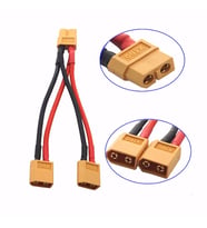 XT60 Konnektörlü Y Tip Birleştirici Kablo 10 cm LiPo Pil Batarya