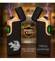 İsme Özel Premium Şarjlı Çakmak - Çift Yön Baskı Opsiyonu- Aslan Kurt Kartal Logo Seçenekleriyle