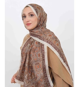 Luissa Soft Şal Etnik Desen Krem