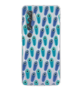 PrintiFy Xiaomi Mi Note 10 ile Uyumlu Nazar Boncuğu 4 Baskılı Kamera Korumalı Şeffaf Silikon Kılıf