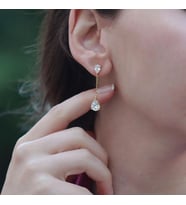 Pear Kesim 3,87 Karat Gold Kaplama Sky Diamond Gümüş Küpe