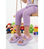 Walkway Saks Hafif Esnek Eva Taban Unisex Çocuk Terlik 4505 F-P