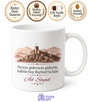 Bayburtlu Hemşehriye Özel İsimli Baskılı Kupa Bardak Bayburt Hediye