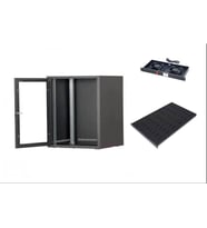 SETRACK 19'' 9U 600X600 CM DUVAR TİPİ RACK KABİNET+ SABİT RAF+2Lİ FAN MODÜLÜ