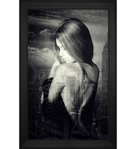 Kadın Motifli Kanvas Tablo 50 x 70 cm Siyah Çerçeve