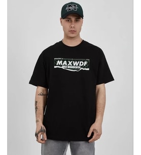 pilelistore- Unisex Bisiklet Yaka Baskılı Oversize T-Shirt - Siyah