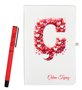 Kişiye Özel Arkadaşa Hediye Defter ve Roller Kalem Hediye Seti