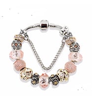Pandora Tarz Gümüş Gold Charm Bileklik, Ahşap Kutu İçerisinde