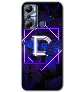 İnfinix Hot 20i Kılıf HD Desen Baskılı Kılıf - Dark Neon Yaprak D Harfi